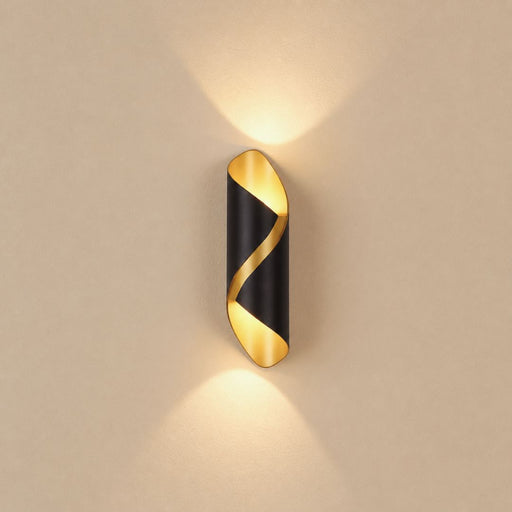 applique murale LED noir et or design moderne