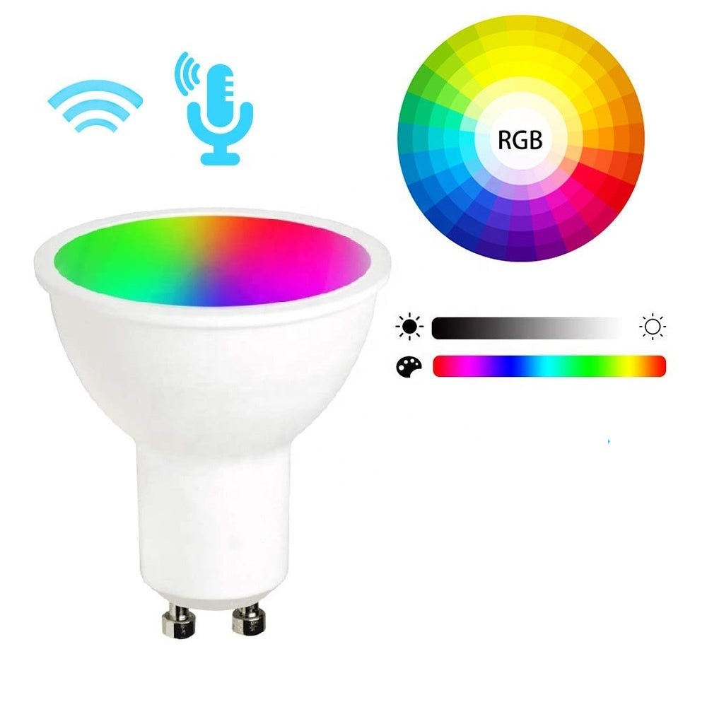 V-TAC Spot LED GU10 RGB + 3000K 3.5W avec Télécommande (Pack de 2)