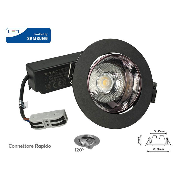 Downlight LED Réflecteur 20W Noir V-TAC – CRI 80