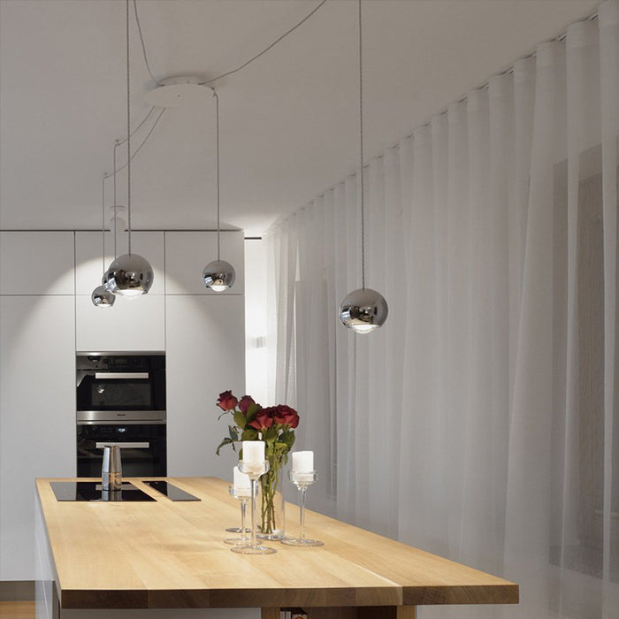 Lustre LED Design V-TAC – 5 Boules Suspendues Verre Doré