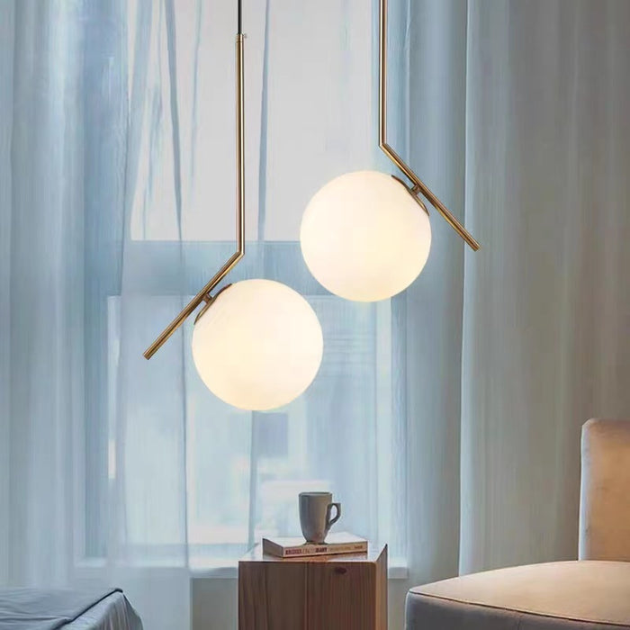 Suspension V-TAC Design – Globe en Verre Opalin & Douille E27