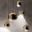 Lustre LED Design V-TAC – 5 Boules Suspendues Verre Doré