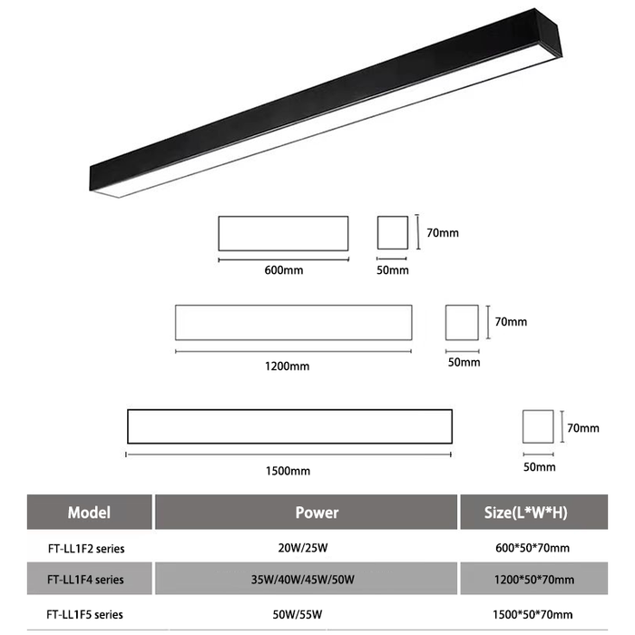 Suspension LED linéaire V-TAC 120cm 40W CCT