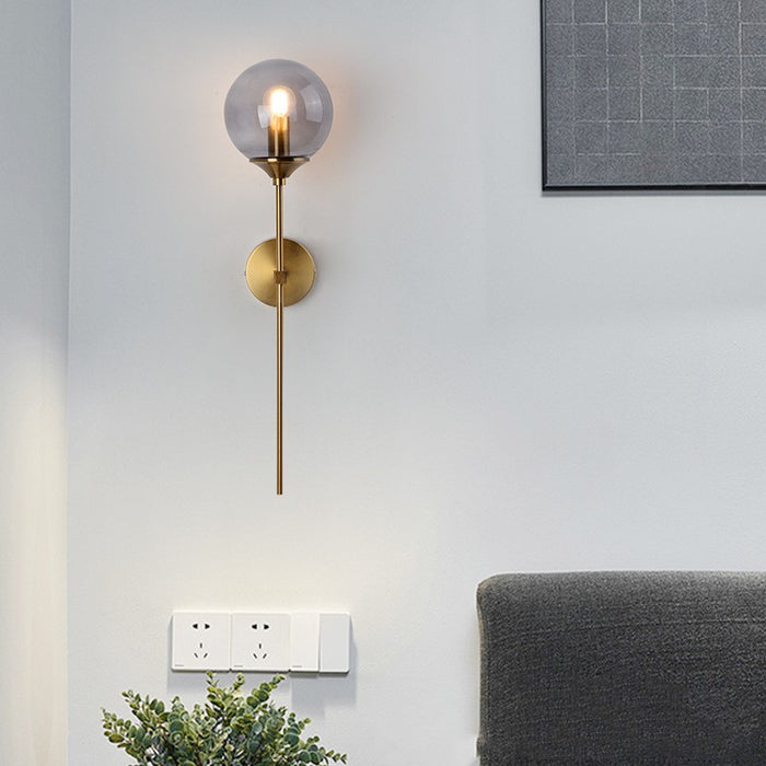 Applique murale LED E14 en verre fumé – Design moderne