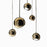 Lustre LED Design V-TAC – 5 Boules Suspendues Verre Doré