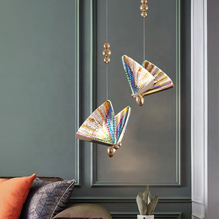Plafonnier LED suspendu en forme de papillion