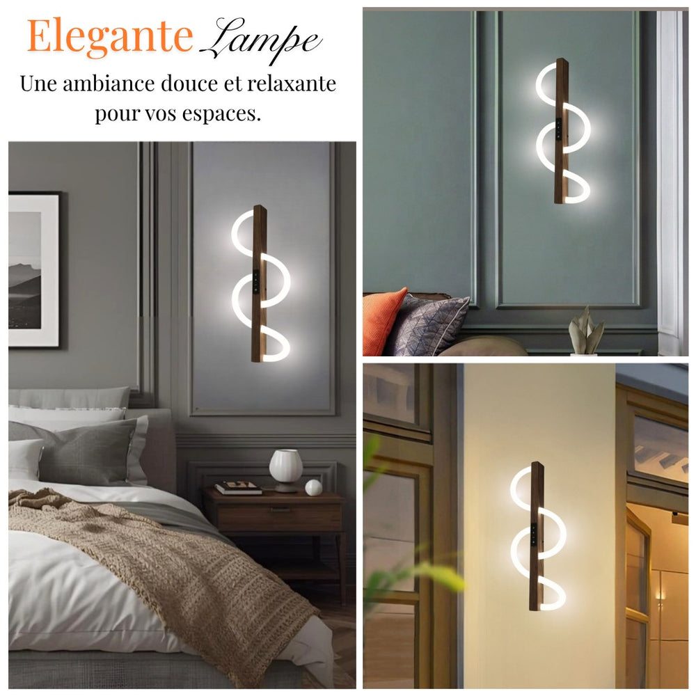 Lampe LED Spirale Murale – Ambiance Cosy avec 3 Modes d’Éclairage