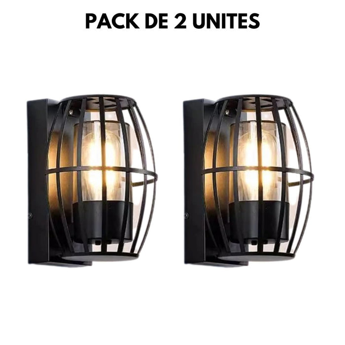 Applique murale extérieure WL5080 – Aluminium noir – Sans ampoule