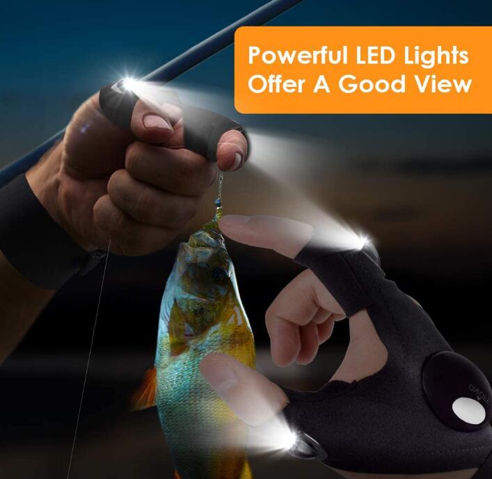 Paire de gants avec lampes LED intégrée