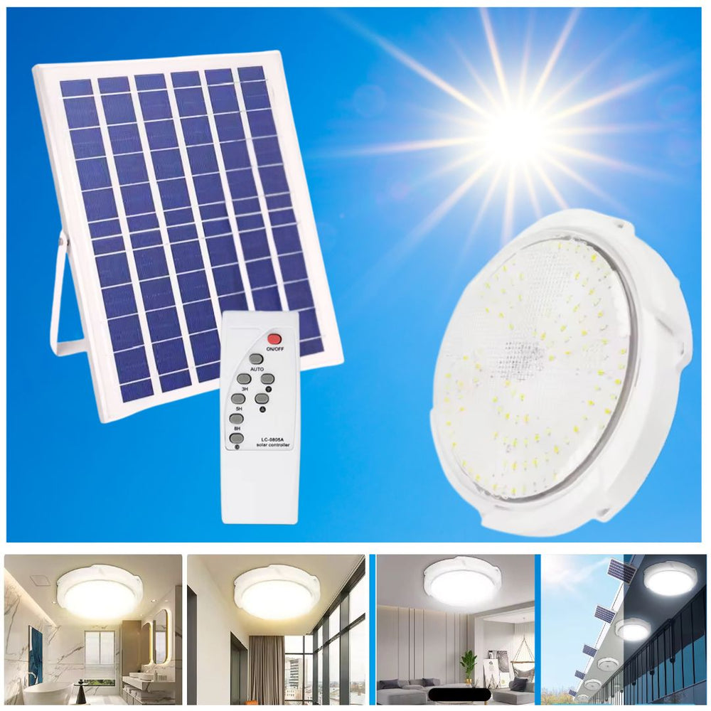 Plafonnier LED solaire intérieur et extérieur – Haute luminosité