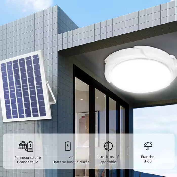 Plafonnier LED solaire intérieur et extérieur – Haute luminosité