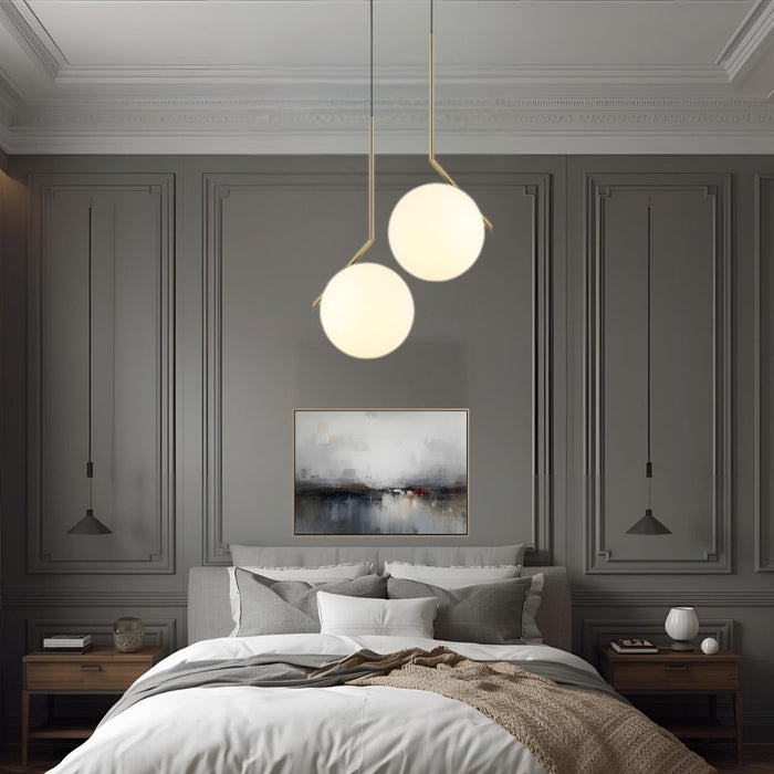 Suspension V-TAC Design – Globe en Verre Opalin & Douille E27
