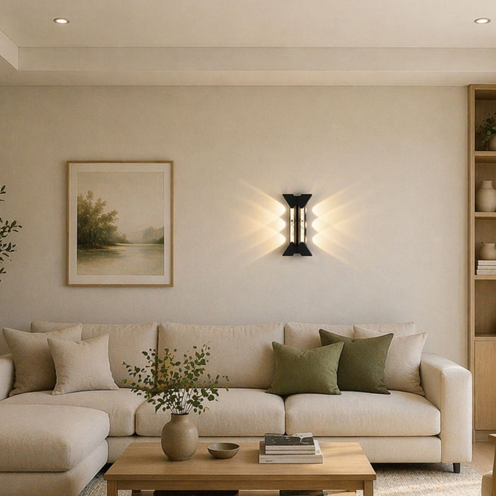 Applique murale LED design décoratif 14W – aluminium noir