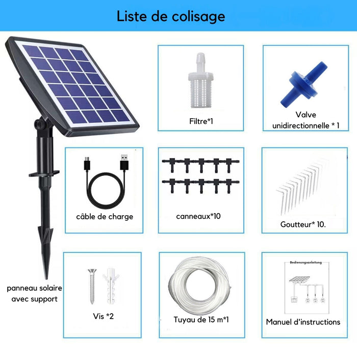 Kit d'Irrigation Goutte à Goutte Solaire Automatique