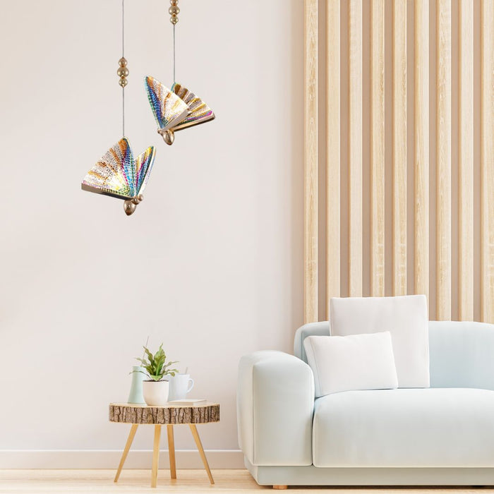 Plafonnier LED suspendu en forme de papillion