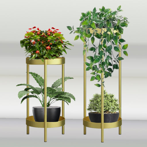 Support de pots de plantes décoratifs à 2 niveaux