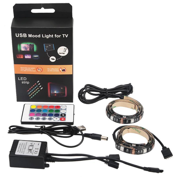 Bande LED USB Multi-couleur 5 m - télécommande 24 touches
