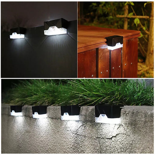 4 x Appliques solaires pour décoration jardin à 2 LED