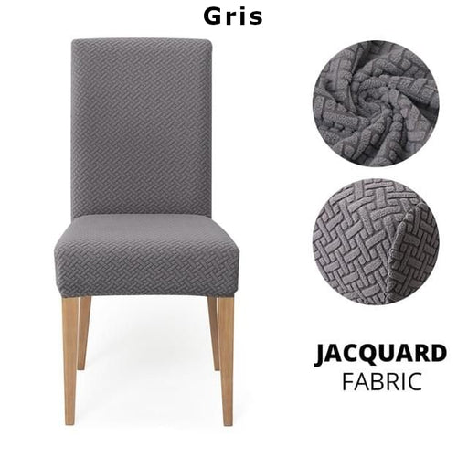 Pack 2 housses chaise Spandex jacquard extensible
